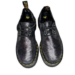 Dr. Martens Women's 5- 5.5. Fur-Lined Metallic Platform Shoe, grunge, whimsigoth